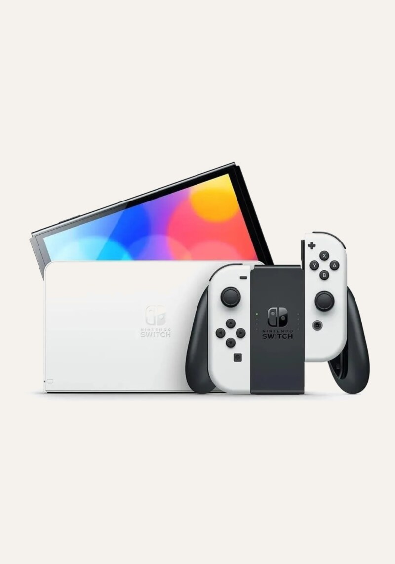 Consola Nintendo Switch OLED blanca con sus Joy-Con