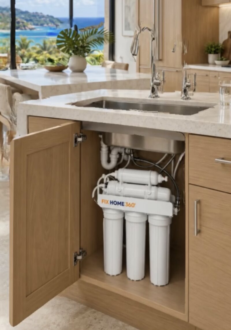 Filtro de agua de ósmosis inversa Fix Home 360 en una cocina